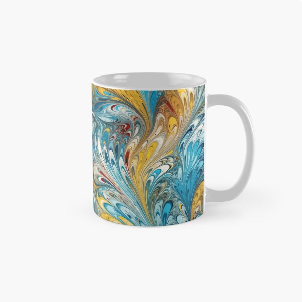 Item preview, Blue and Yellow Ebru Style designed and sold by pinkal.