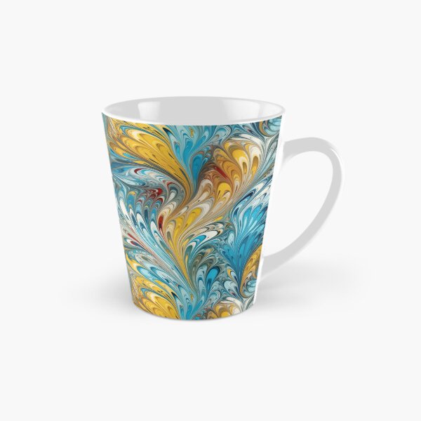 Item preview, Blue and Yellow Ebru Style designed and sold by pinkal.