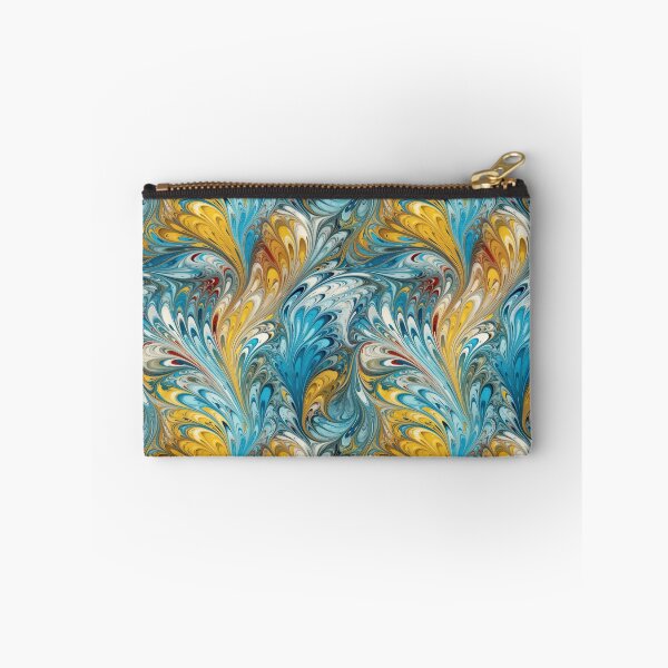 Item preview, Blue and Yellow Ebru Style designed and sold by pinkal.