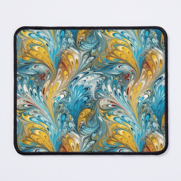 Item preview, Blue and Yellow Ebru Style designed and sold by pinkal.