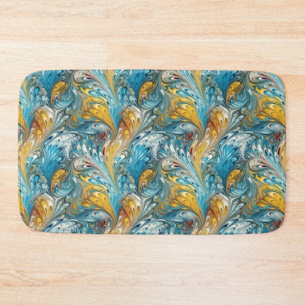 Item preview, Blue and Yellow Ebru Style designed and sold by pinkal.