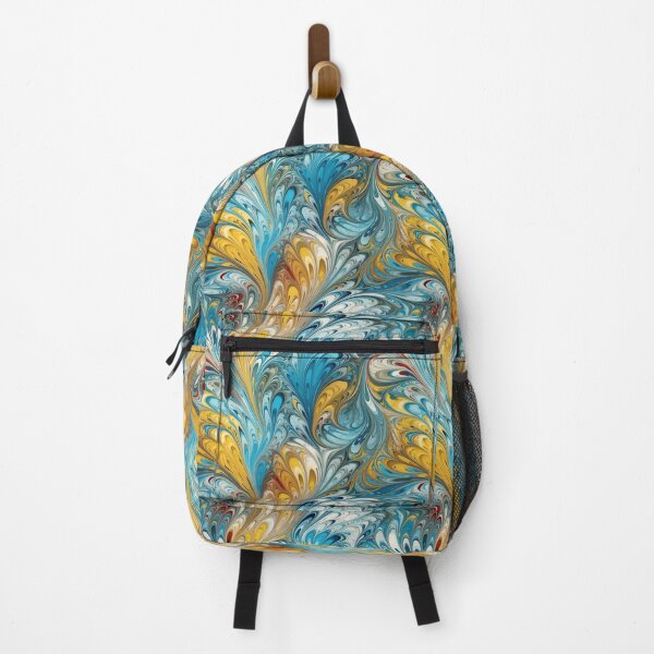 Item preview, Blue and Yellow Ebru Style designed and sold by pinkal.