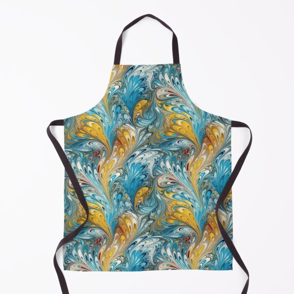 Item preview, Blue and Yellow Ebru Style designed and sold by pinkal.