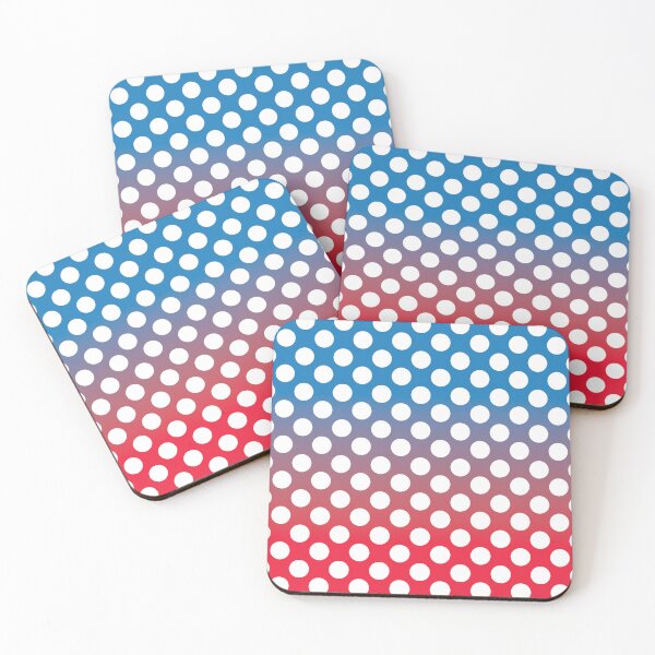 Item preview, Totally Dotty! Large White Polka Dots in a Summer Red and Blue Gradient Background  designed and sold by Aureusglow.