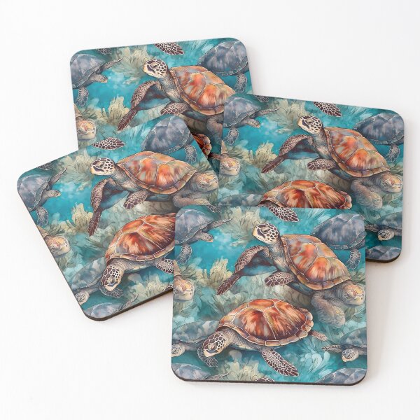 Item preview, Cute Sea Turtles Fantastic Animals Watercolor Pattern designed and sold by SecretDicer.