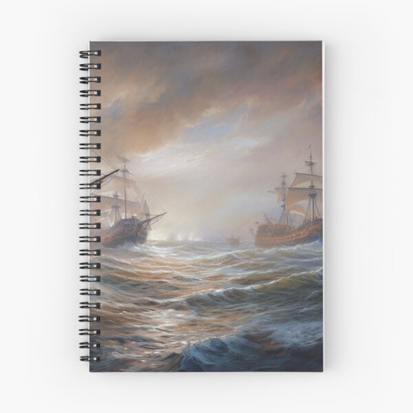 Item preview, Naval Battle Between Pirate Sailing Ships, Caribbean Seascape #4 designed and sold by AntielARt.