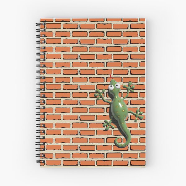Item preview, Orange brick wall texture pattern with a green lizard designed and sold by Martapp.