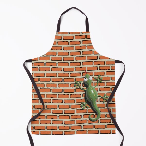 Item preview, Orange brick wall texture pattern with a green lizard designed and sold by Martapp.