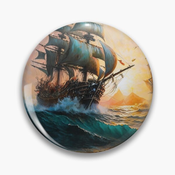 Item preview, Naval Battle Between Pirate Sailing Ships, Caribbean Seascape #5 designed and sold by AntielARt.