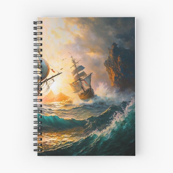 Item preview, Naval Battle Between Pirate Sailing Ships, Caribbean Seascape #5 designed and sold by AntielARt.