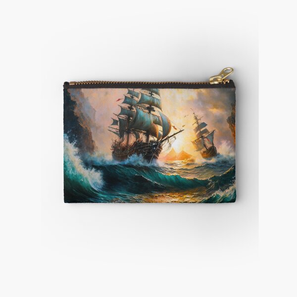 Item preview, Naval Battle Between Pirate Sailing Ships, Caribbean Seascape #5 designed and sold by AntielARt.