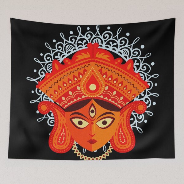 Item preview, Hindu Goddess Durga Colorful Artwork with Mandala Art designed and sold by deepakrode7.