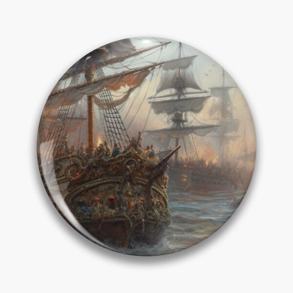 Item preview, Naval Battle Between Pirate Sailing Ships, Caribbean Seascape #6 designed and sold by AntielARt.