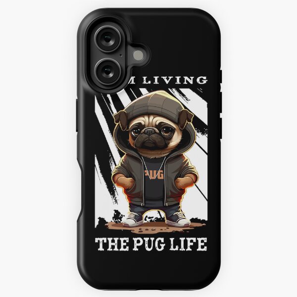 Vista previa del artículo con la obra «Puglife para los amantes del pug», diseñado y vendido por Brushpalette888.