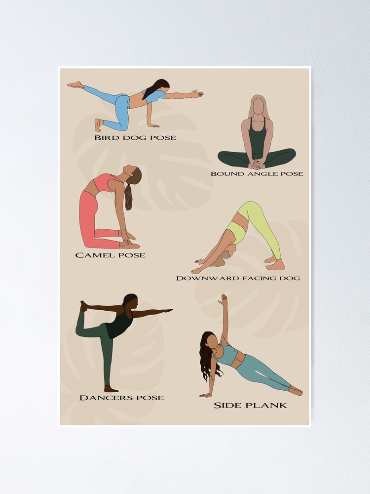 Yoga Poses Reference Chart Studio Gray Cool Wall Decor Art Print Poster  12x18 | eBay