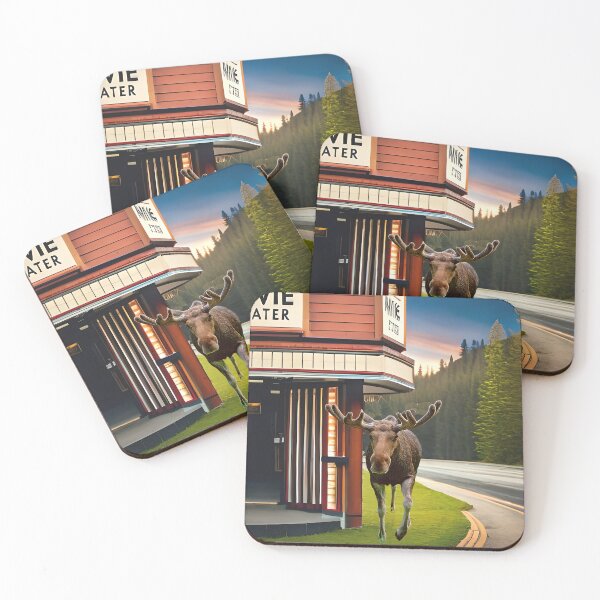 Item preview, thank goodness moose don't need tickets to enter the cinema! designed and sold by Art Store Stickers.