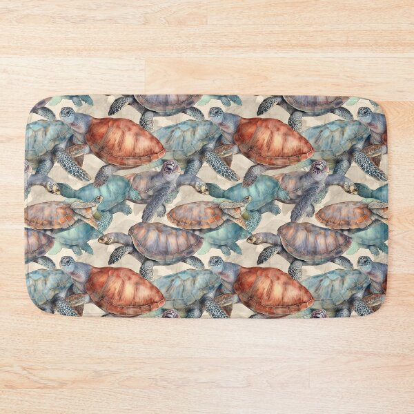 Item preview, Sea Turtles Retro Fantastic Animals Watercolor Pattern designed and sold by SecretDicer.