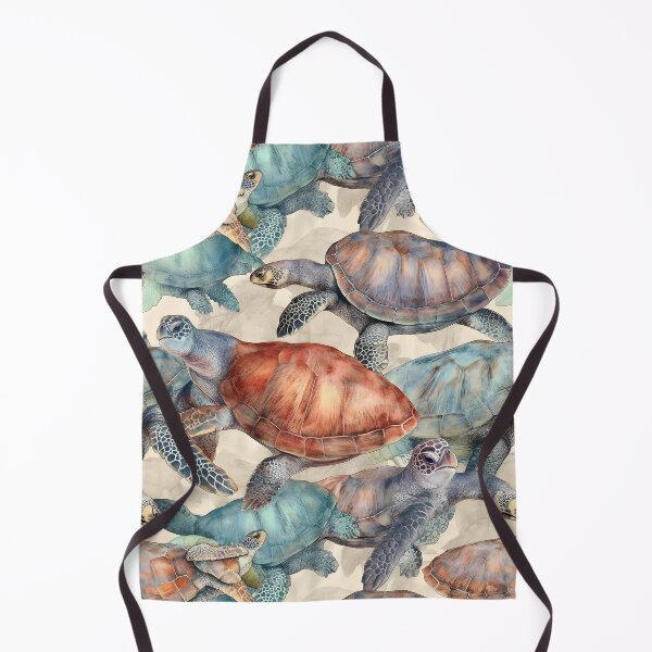 Item preview, Sea Turtles Retro Fantastic Animals Watercolor Pattern designed and sold by SecretDicer.