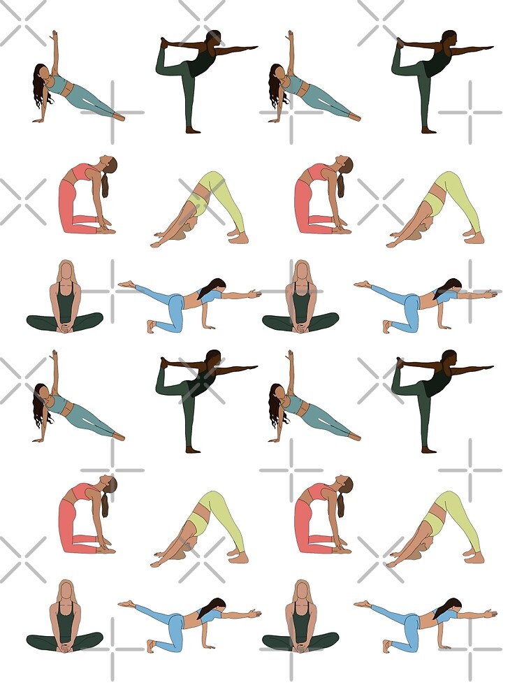 Free Printable Yoga Poses Charts With Names [Beginners 2 Or 3] PDF