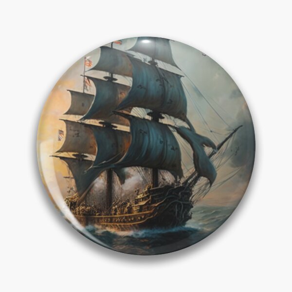 Item preview, Naval Battle Between Pirate Sailing Ships, Caribbean Seascape #7 designed and sold by AntielARt.