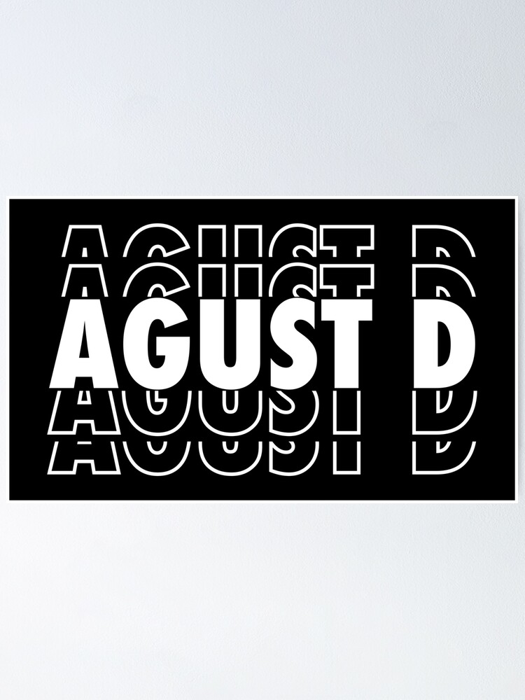 AGUST D, yoongi, suga name in white aesthetic Poster for Sale by