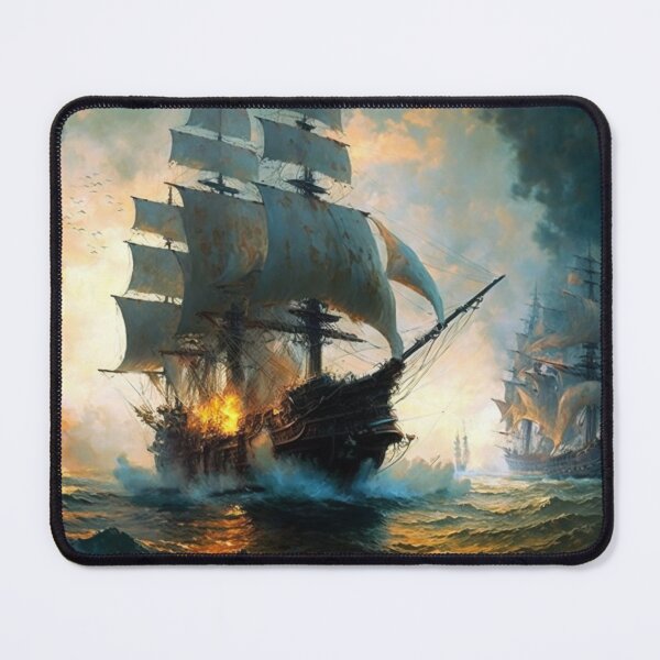 Item preview, Naval Battle Between Pirate Sailing Ships, Caribbean Seascape #8 designed and sold by AntielARt.