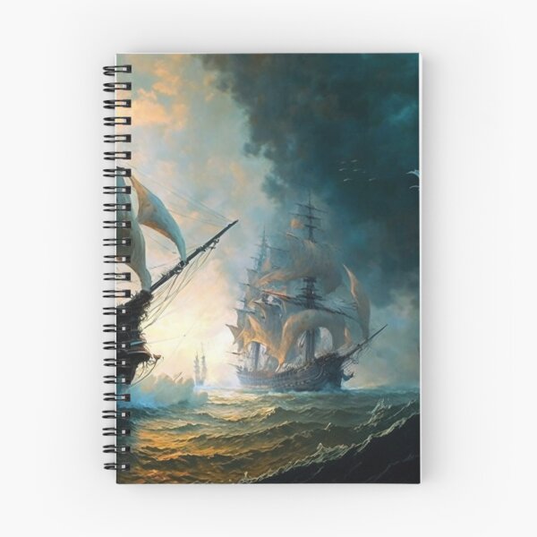 Item preview, Naval Battle Between Pirate Sailing Ships, Caribbean Seascape #8 designed and sold by AntielARt.