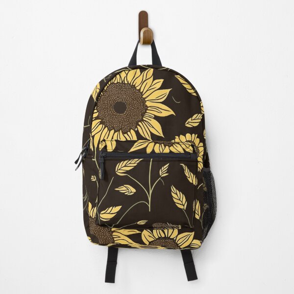 Item preview, Golden Sunflowers on Dark Brown, Floral Botanical Pattern designed and sold by Itaya Art.