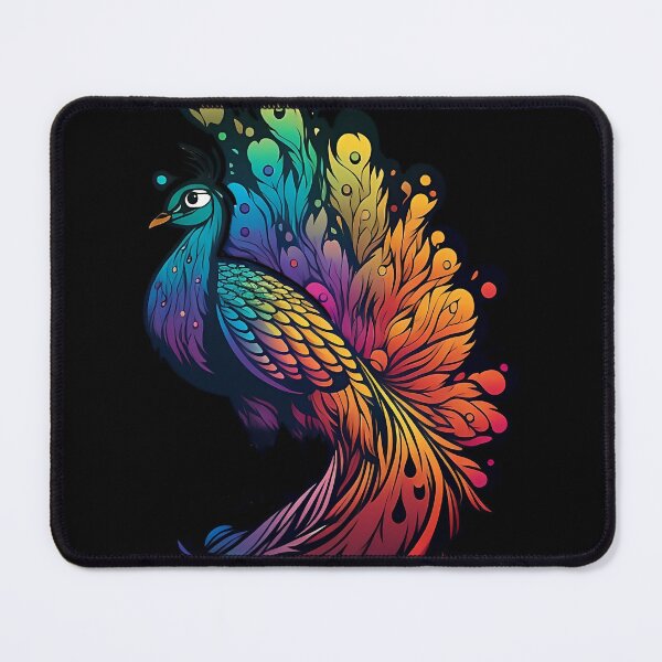 Item preview, Prismatic Plumage: A Rainbow Peacock's Vibrant Charm designed and sold by RandomForestBot.