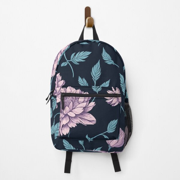 Item preview, Lavender Peony Flowers on Dark Teal, Floral Botanical Pattern designed and sold by Itaya Art.