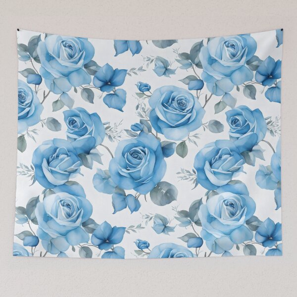 Item preview, Cheerful Watercolor Blue Roses Flowers Floral Patterns designed and sold by Wonder Of Light.