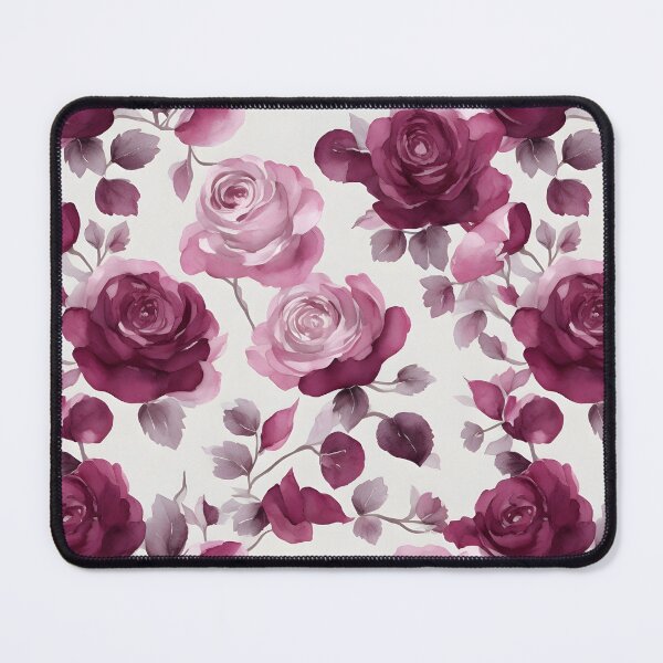 Item preview, Cheerful Watercolor Burgundy Roses Flowers Floral Patterns designed and sold by Wonder Of Light.