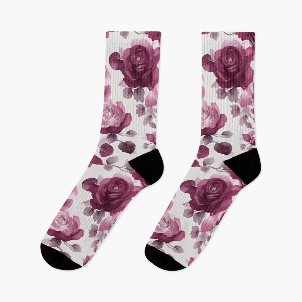 Item preview, Cheerful Watercolor Burgundy Roses Flowers Floral Patterns designed and sold by Wonder Of Light.