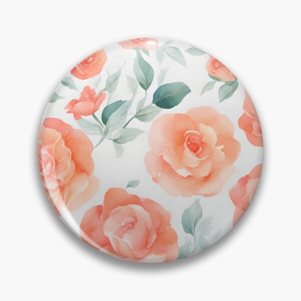 Item preview, Cheerful Watercolor Coral Roses Flowers Floral Patterns designed and sold by Wonder Of Light.