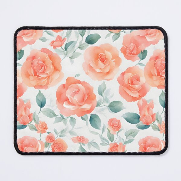 Item preview, Cheerful Watercolor Coral Roses Flowers Floral Patterns designed and sold by Wonder Of Light.