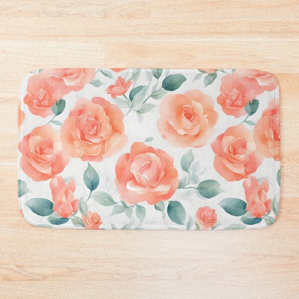 Item preview, Cheerful Watercolor Coral Roses Flowers Floral Patterns designed and sold by Wonder Of Light.