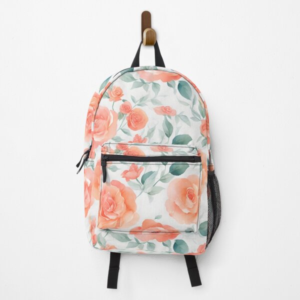 Item preview, Cheerful Watercolor Coral Roses Flowers Floral Patterns designed and sold by Wonder Of Light.