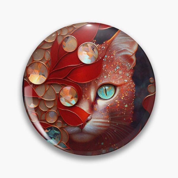 Item preview, Red Gemstone Cat, Iridescent Glittery Gems designed and sold by GemstoneandLeaf.