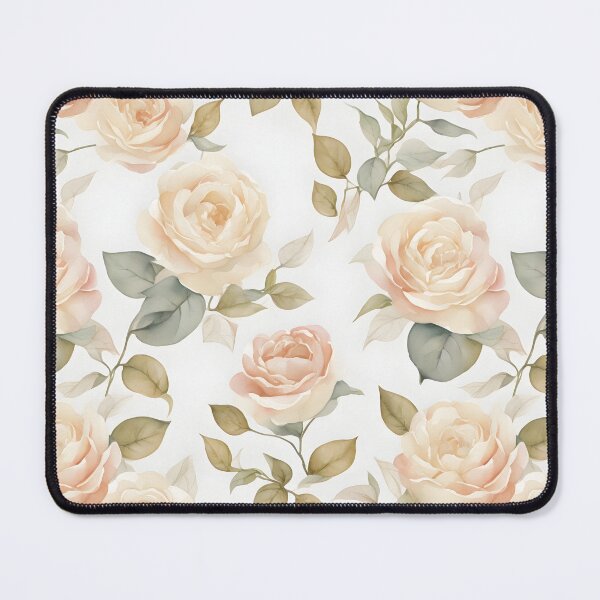 Item preview, Cheerful Watercolor Cream Roses Flowers Floral Patterns designed and sold by Wonder Of Light.