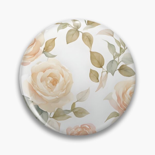 Item preview, Cheerful Watercolor Cream Roses Flowers Floral Patterns designed and sold by Wonder Of Light.
