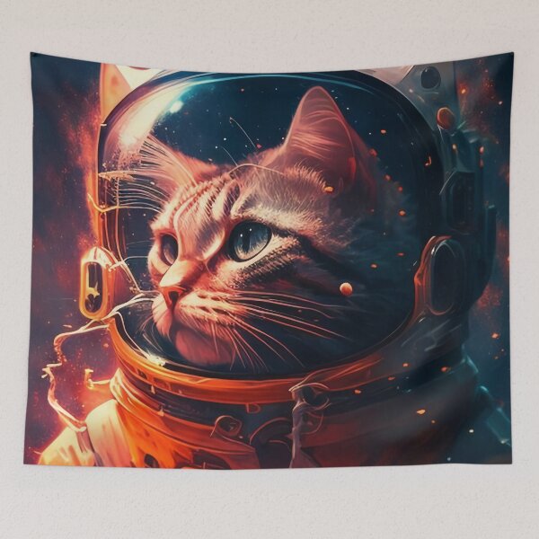 Item preview, Cute Curious Space cat designed and sold by Tim Münnig.