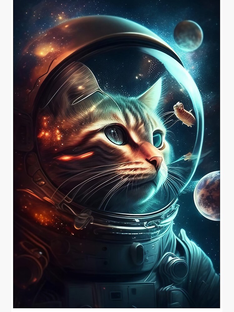 Hot NASA, Outer Space Art, Astronaut Art, Cat-tronaut, Space Art, Space Print, Cat, Outer Space, Cat Print, Cat Art, Cat Artwork, Cat Poster