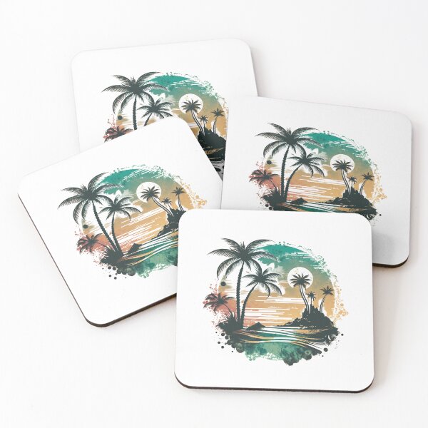 Item preview, Tropical beach with palm trees designed and sold by MagicWardrobe.