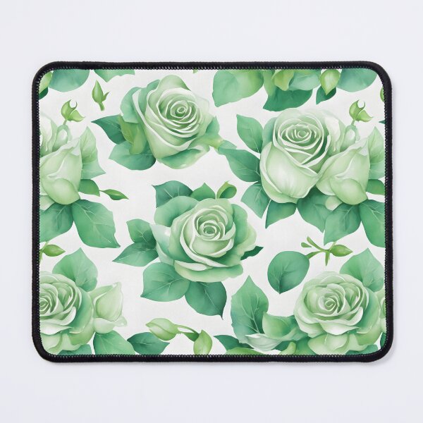 Item preview, Cheerful Watercolor Green Roses Flowers Floral Patterns designed and sold by Wonder Of Light.