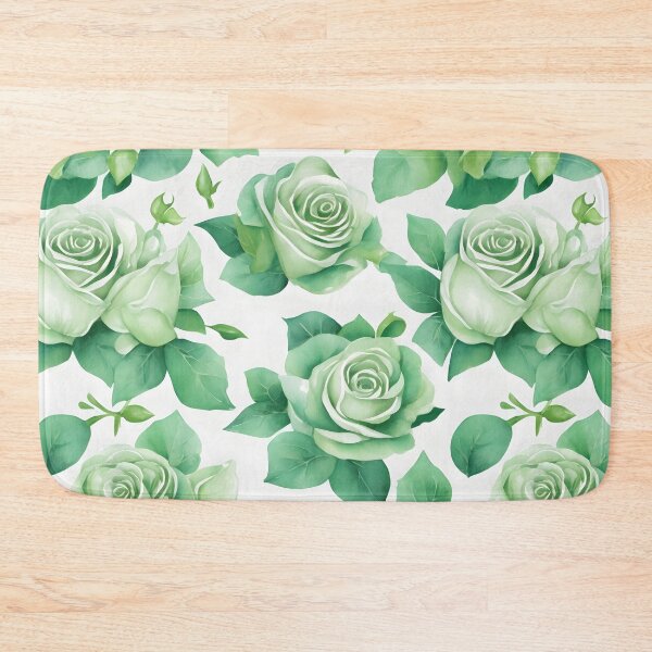 Item preview, Cheerful Watercolor Green Roses Flowers Floral Patterns designed and sold by Wonder Of Light.