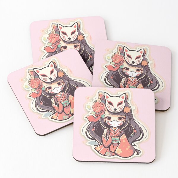 Item preview, Kawaii Kitsune Girl Sticker designed and sold by damnitmikki.