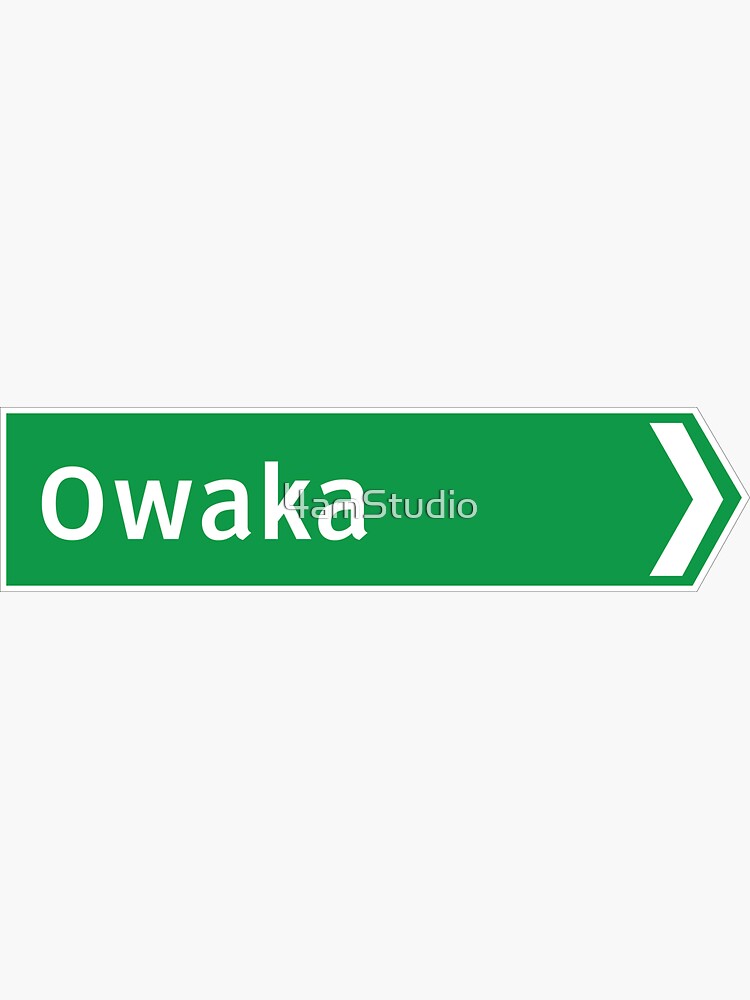 Thumbnail 3 of 3, Sticker, New Zealand Road Signage - Owaka (Southland/Otago) designed and sold by 4amStudio.