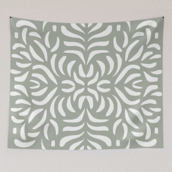 Item preview, Sage green botanical line art pattern designed and sold by Miss-Belle.