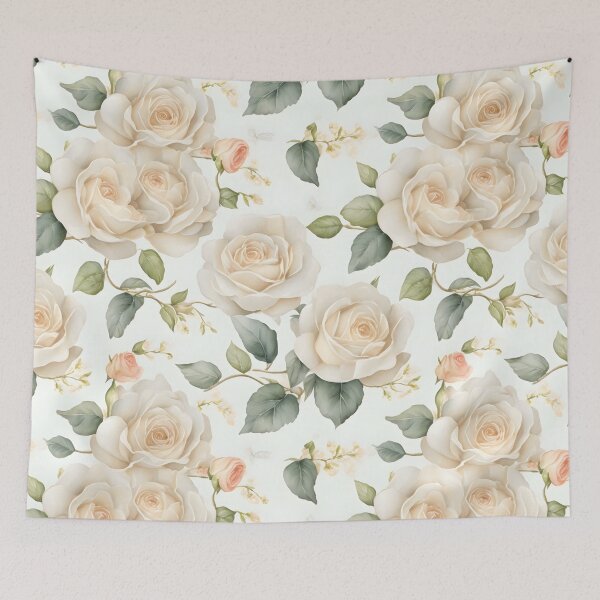 Item preview, Cheerful Watercolor  Ivory Roses Flowers Floral Patterns designed and sold by Wonder Of Light.