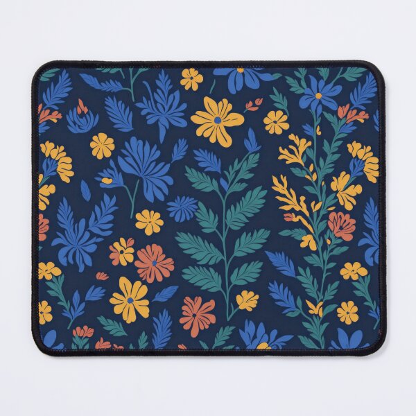 Item preview, Ai Generated Pattern of Wildflowers on Blue Background designed and sold by BluePlanetMerch.